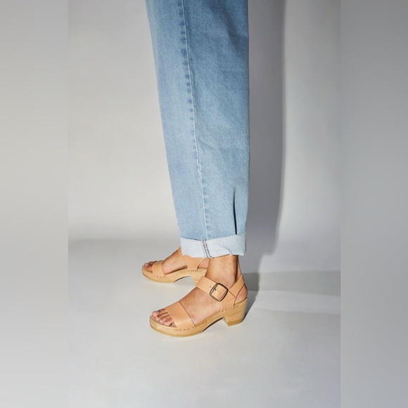 No. 6 Shoes - No. 6 Two Strap Clog on Mid Heel in Desert size 41/10